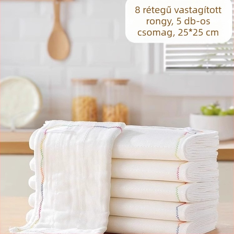 Szivárványos olajos mosogatórongy Többrétegű pamutfonal Sűrített pamut nedvszívó mosogatórongy Olajmentes mosogatórongy Konyhai mosogatórongy