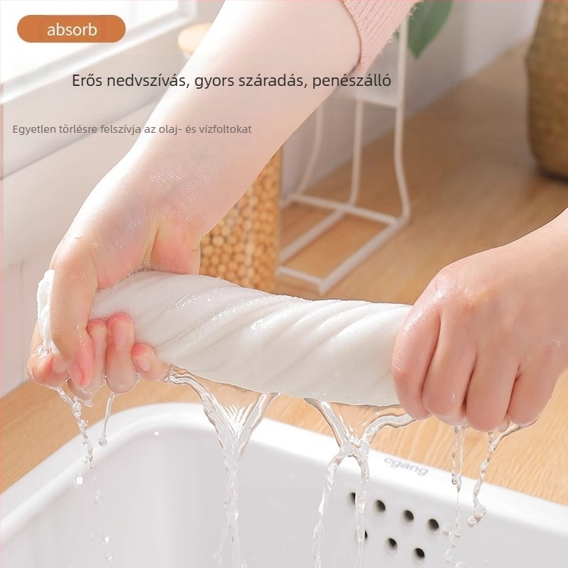 Szivárványos olajos mosogatórongy Többrétegű pamutfonal Sűrített pamut nedvszívó mosogatórongy Olajmentes mosogatórongy Konyhai mosogatórongy
