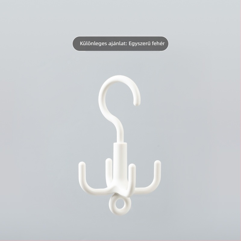 Négykarmos forgatható akasztós táska, kalap övtároló, ruhásszekrény, multifunkcionális akasztó, lyukasztásmentes