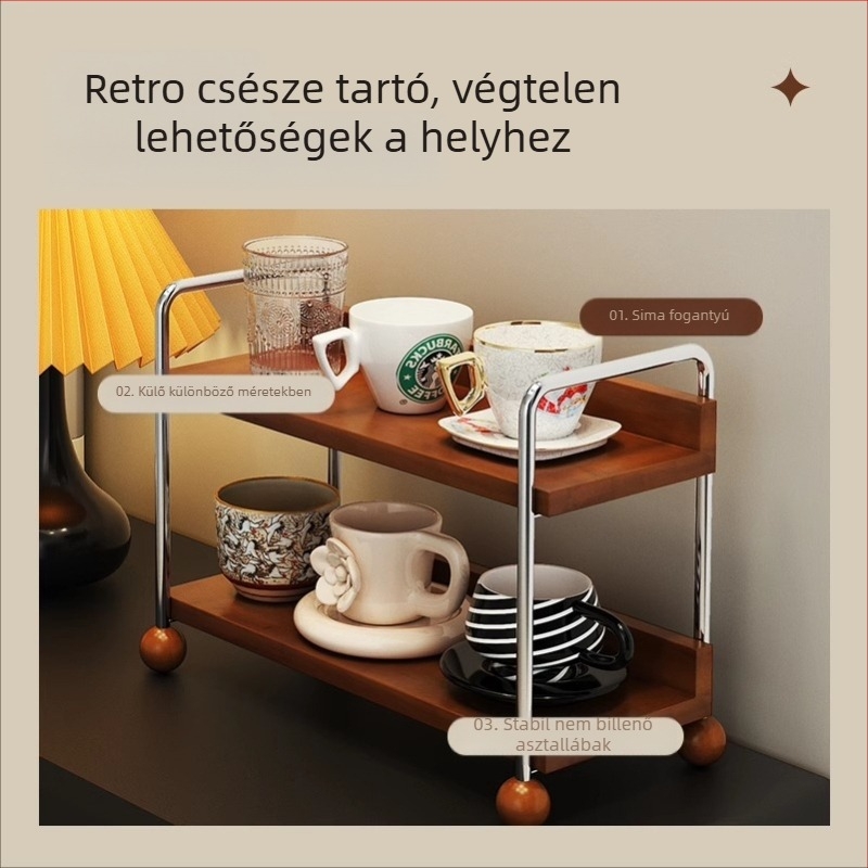 Pohártartó, víz- és pohártároló állvány, asztali lámpa, luxus antik, többrétegű pohár, kávéscsésze, bögre, víztároló állvány