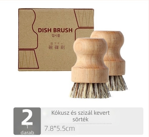 Határokon átnyúló mosogatókefe-edény-tárgy háztartási konyhai eszközök kefe-edény rövid nyél természetes szizál kókusz tisztítás