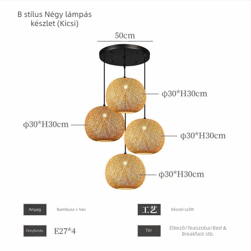 Kínai stílusú bambusz csillár Wabi-Sabi stílusú panzió lépcsőház Teaszoba Japán étterem Hot Pot étterem Zen kombinációs lámpák