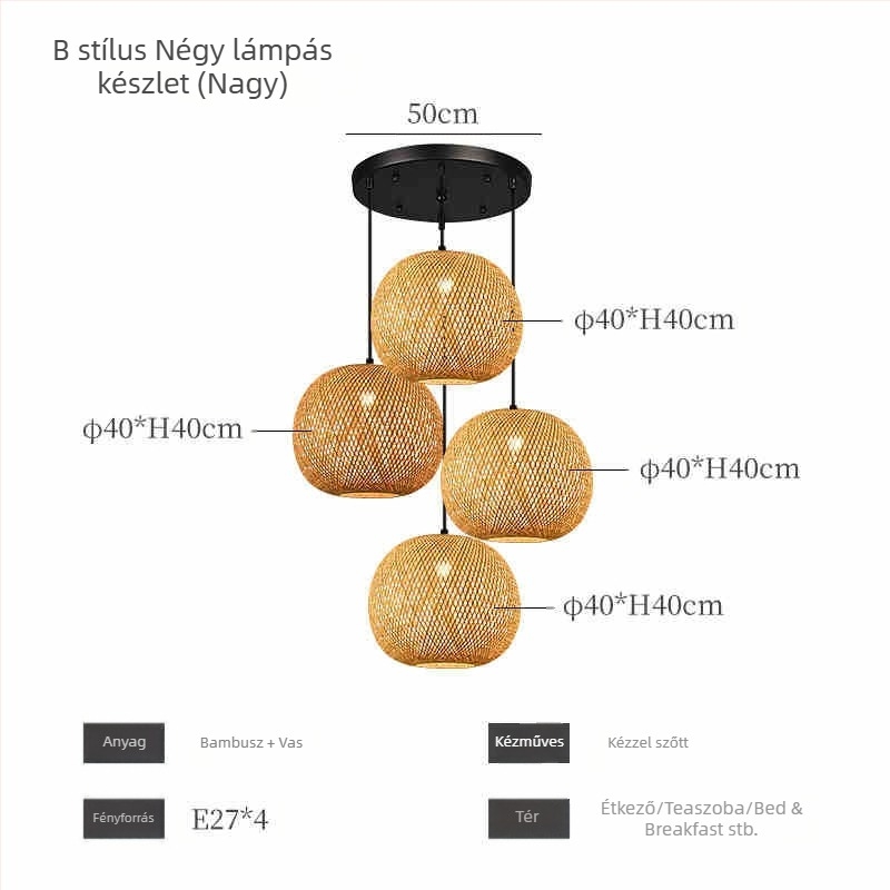 Kínai stílusú bambusz csillár Wabi-Sabi stílusú panzió lépcsőház Teaszoba Japán étterem Hot Pot étterem Zen kombinációs lámpák
