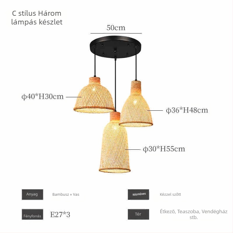 Kínai stílusú bambusz csillár Wabi-Sabi stílusú panzió lépcsőház Teaszoba Japán étterem Hot Pot étterem Zen kombinációs lámpák