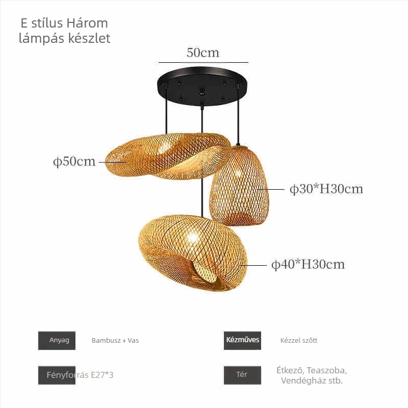 Kínai stílusú bambusz csillár Wabi-Sabi stílusú panzió lépcsőház Teaszoba Japán étterem Hot Pot étterem Zen kombinációs lámpák