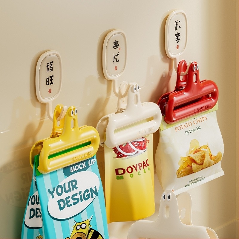 Caterpillar tömítő csipesz nedvességálló snack csipesz konyhai tömítő rögzítő csipesz multifunkcionális háztartási csipesz frissen tartó tömítőanyag