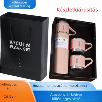 Új 304 rozsdamentes acél termoszpohár teáspohár egy pohár három fedél üzleti ajándékdoboz kültéri vízpohár tevékenység ajándék