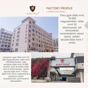 Élelmiszeripari minőségű 201 rozsdamentes acél edénykészlet vastagított 5 rétegű aljjal, dupla fogantyús levesesfazék, pörköltfazék acélfedővel Kv-1086, nagykereskedelem a gyártótól