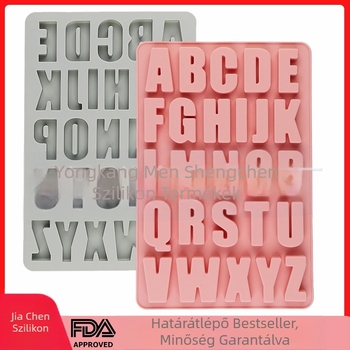 Spot szilikon 26 sztereó angol ábécé torta dekoratív csokoládé forma csepp ragasztó barkács sütőeszköz