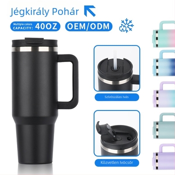 Határokon átnyúló 40oz-os jégpohár 304 rozsdamentes acél termoszpohár nagy kapacitású autóba való kávészigetelés nagykereskedelem