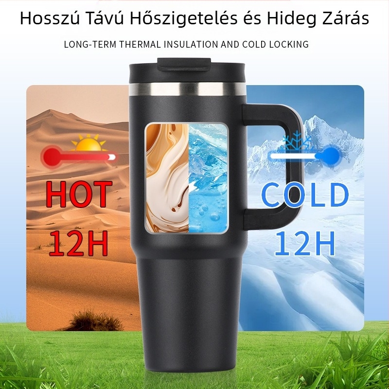 Határokon átnyúló 40oz-os jégpohár 304 rozsdamentes acél termoszpohár nagy kapacitású autóba való kávészigetelés nagykereskedelem