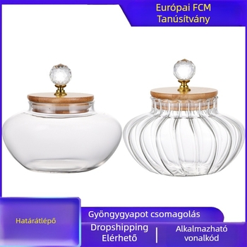 Üveg gyémánt alakú üveg Üveg lezárt üveg Tárolóedény Tárolóedény Teásüveg Cseppálló gyöngy pamut csomagolás