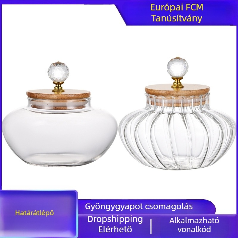 Üveg gyémánt alakú üveg Üveg lezárt üveg Tárolóedény Tárolóedény Teásüveg Cseppálló gyöngy pamut csomagolás