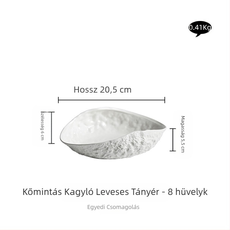 Sziklamintás kagylóhéjas, csúcskategóriás tányér, háztartási kerámia 2024 új, hozzáférhető luxus, nagyméretű, párolt halászlé tányér, szállodai étkészlet