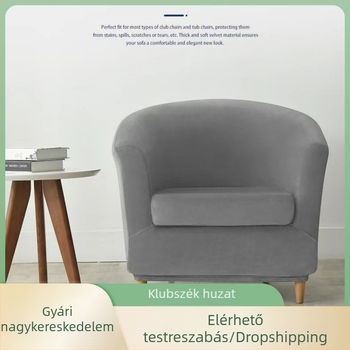 Egyszeres rugalmas Silver Fox bársony klubkanapéhuzat párnával, kerek huzat, törölközőhuzat, porvédő huzat, all-inclusive