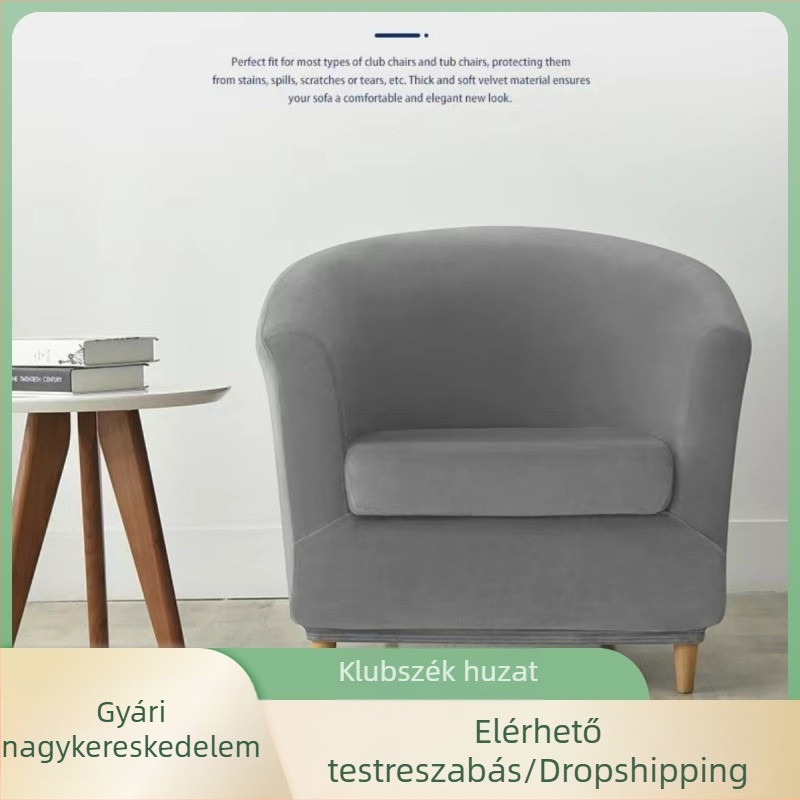 Egyszeres rugalmas Silver Fox bársony klubkanapéhuzat párnával, kerek huzat, törölközőhuzat, porvédő huzat, all-inclusive