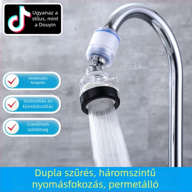 Csaptelep szűrő víztisztító konyhai fröccsenőfej hosszabbító hosszabbító víztakarékos univerzális nyomású zuhanybuborékoló