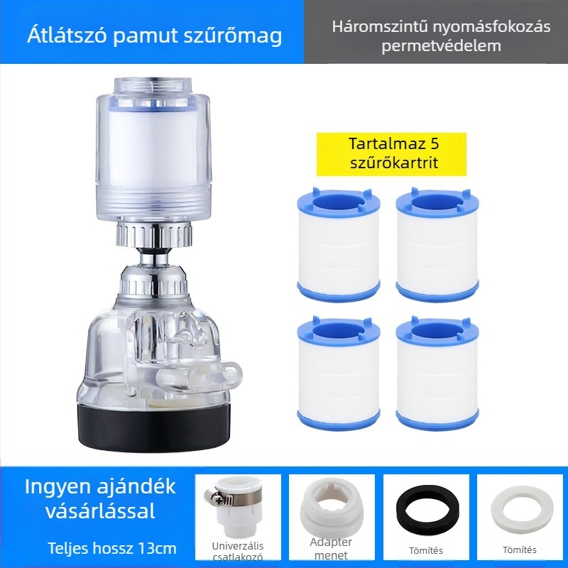 Csaptelep szűrő víztisztító konyhai fröccsenőfej hosszabbító hosszabbító víztakarékos univerzális nyomású zuhanybuborékoló