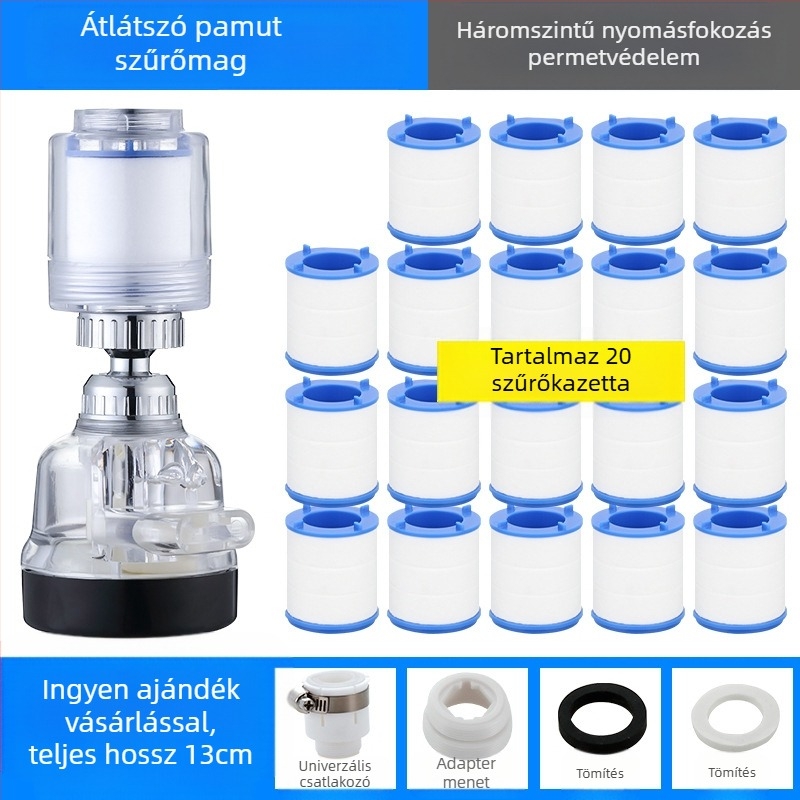 Csaptelep szűrő víztisztító konyhai fröccsenőfej hosszabbító hosszabbító víztakarékos univerzális nyomású zuhanybuborékoló