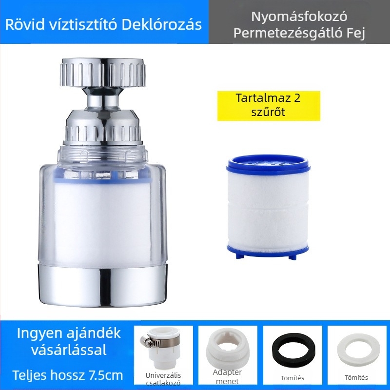 Csaptelep szűrő víztisztító konyhai fröccsenőfej hosszabbító hosszabbító víztakarékos univerzális nyomású zuhanybuborékoló