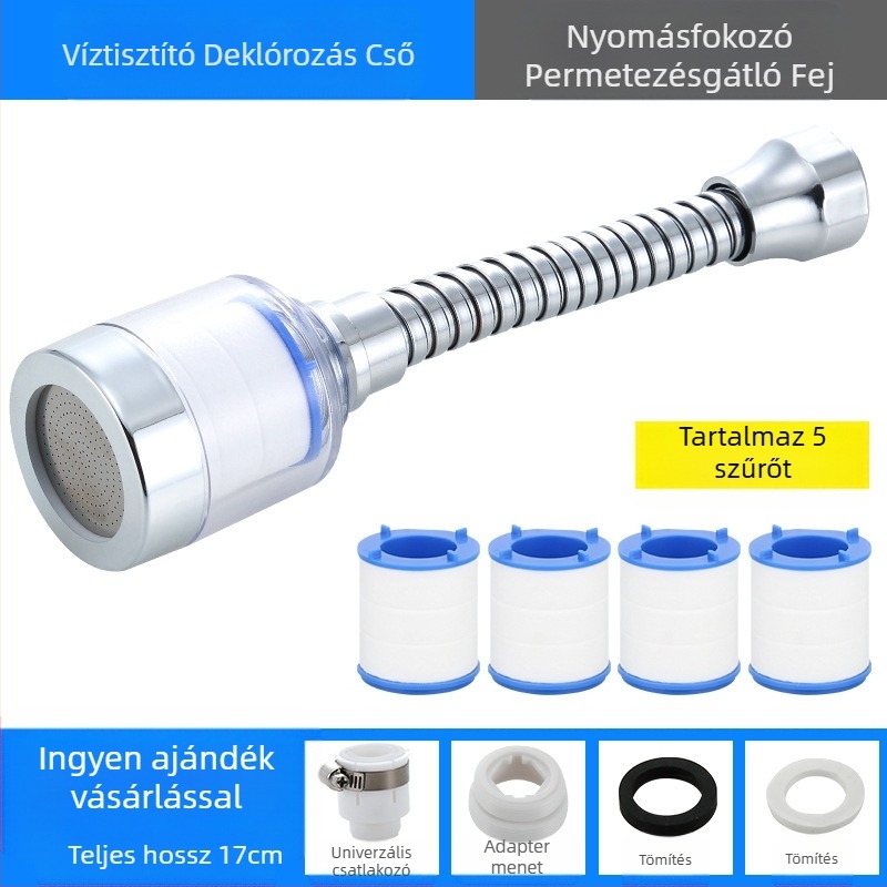 Csaptelep szűrő víztisztító konyhai fröccsenőfej hosszabbító hosszabbító víztakarékos univerzális nyomású zuhanybuborékoló