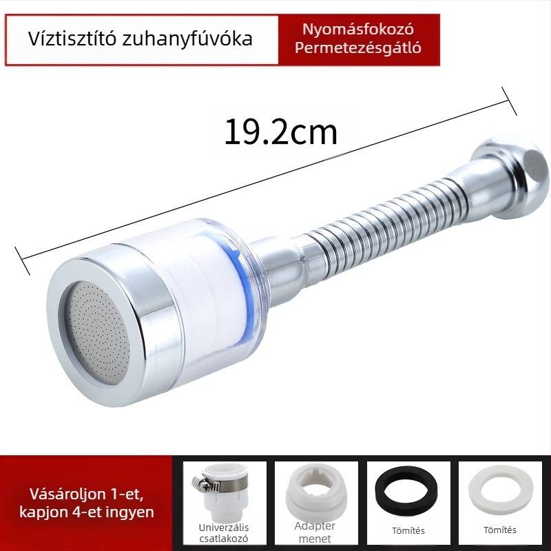 Csaptelep szűrő víztisztító konyhai fröccsenőfej hosszabbító hosszabbító víztakarékos univerzális nyomású zuhanybuborékoló