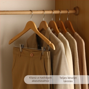 Fából készült ruhaakasztó, szállodai különleges tömörfa ruhaakasztó, ruhabolt, csúszásmentes fából készült ruhaakasztó, ruhaakasztó forrása, nagykereskedelem