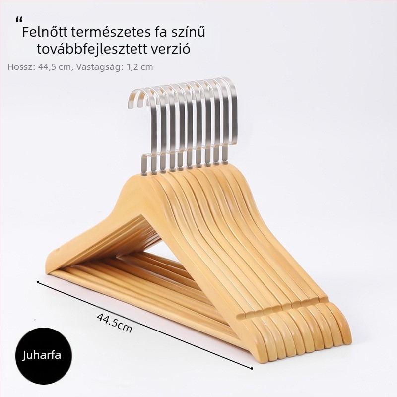 Fából készült ruhaakasztó, szállodai különleges tömörfa ruhaakasztó, ruhabolt, csúszásmentes fából készült ruhaakasztó, ruhaakasztó forrása, nagykereskedelem