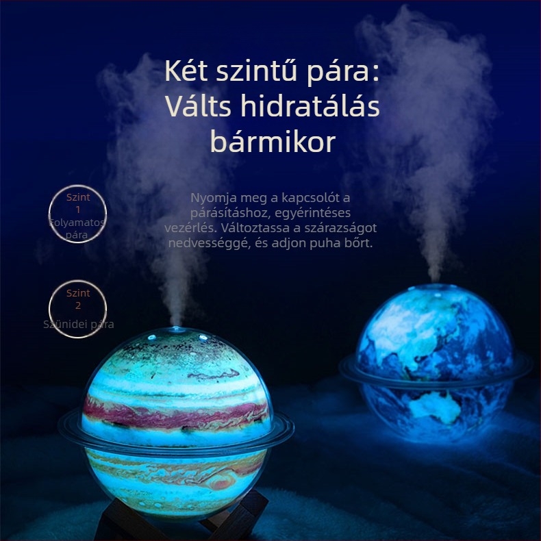 Kreatív bolygó párásító USB asztali Föld párásító otthoni hálószoba irodai vízpermet-tisztító