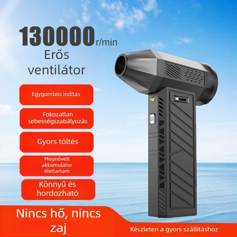 Új, 130 000 fordulatot mérő, kézi, erőszakos turbóventilátor kültéri, hordozható, kempingfelfújható, vezeték nélküli fúvópisztoly