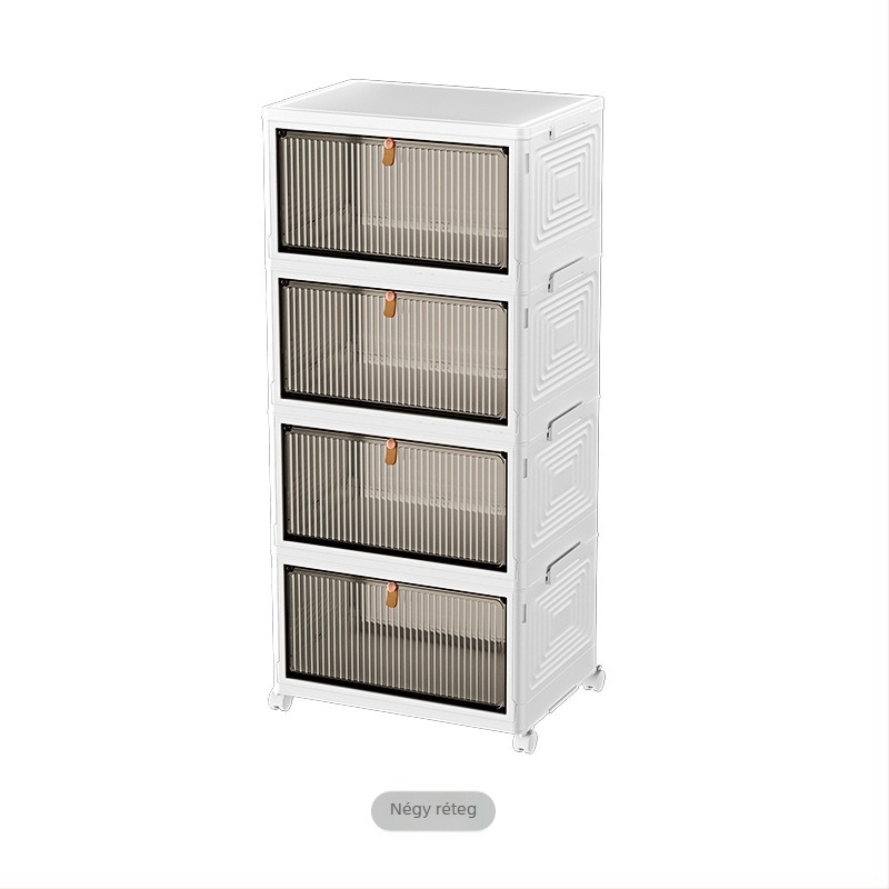 Háztartási cipődoboz, összecsukható cipődoboz, tárolódoboz, telepítésmentes, műtárgycipő-tartó, pormentes kollégiumi összeszerelt műanyag egyszerű cipőszekrény