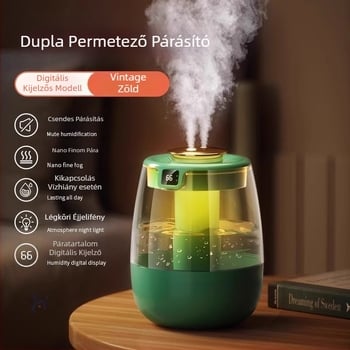 Dupla permetezésű, nehéz ködös párásító Amazon Hot Selling párásító otthoni hálószoba légtisztító