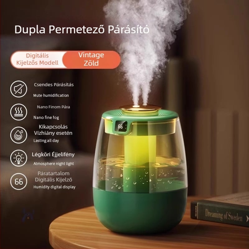 Dupla permetezésű, nehéz ködös párásító Amazon Hot Selling párásító otthoni hálószoba légtisztító