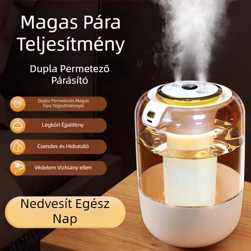 Dupla permetezésű, nehéz ködös párásító Amazon Hot Selling párásító otthoni hálószoba légtisztító