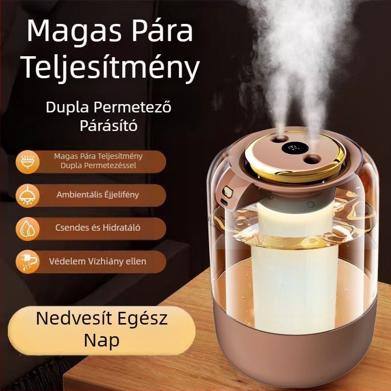 Dupla permetezésű, nehéz ködös párásító Amazon Hot Selling párásító otthoni hálószoba légtisztító
