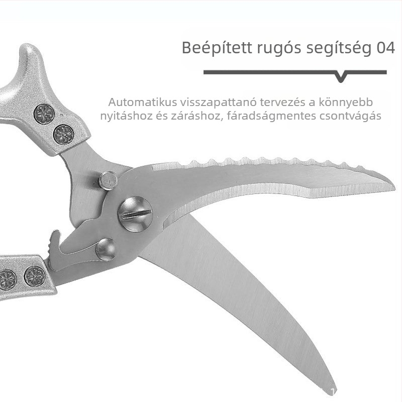 Rozsdamentes acél csirkecsont olló, többfunkciós, exportra testreszabott, háztartási használatra, csirkecsont és halcsont olló alumínium nyéllel, többcélú konyhai olló
