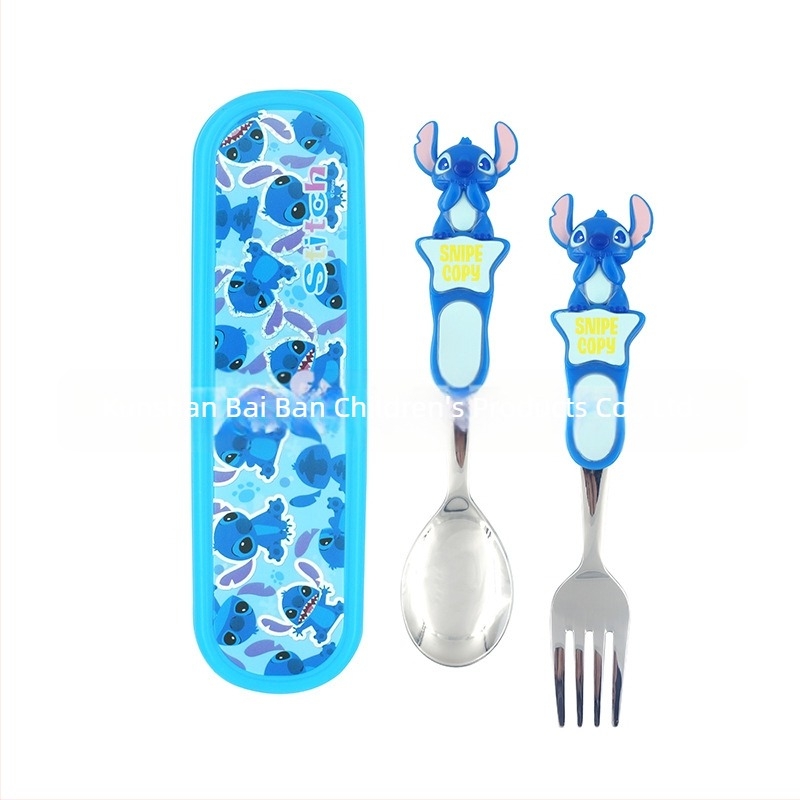 Disney Spoon étkészlet dobozzal Gyerekkanál Baba Asztali Kanál 304 Rozsdamentes Acél Rajzfilm Hordozható Táska