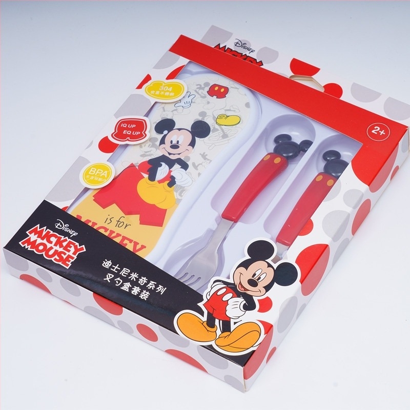 Disney Spoon étkészlet dobozzal Gyerekkanál Baba Asztali Kanál 304 Rozsdamentes Acél Rajzfilm Hordozható Táska