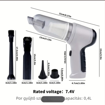 Autós porszívó, kettős célú autóba és otthonra, vezeték nélküli kézi újratölthető, nagy teljesítményű, kicsi, mini, nagy teljesítményű fúvó funkció, hordozható porszívó