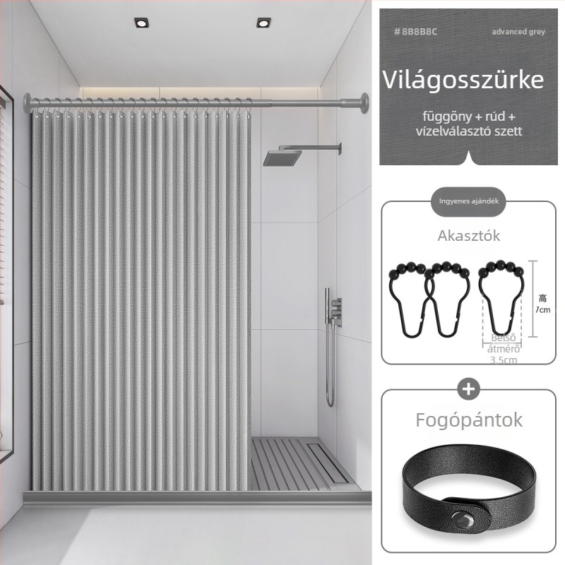 Zuhanyfüggöny fürdőszobai összecsukható alsóruha ütésmentes láthatatlan vízálló anyagból kiváló minőségű WC-válaszfal zuhany száraz és nedves elválasztás