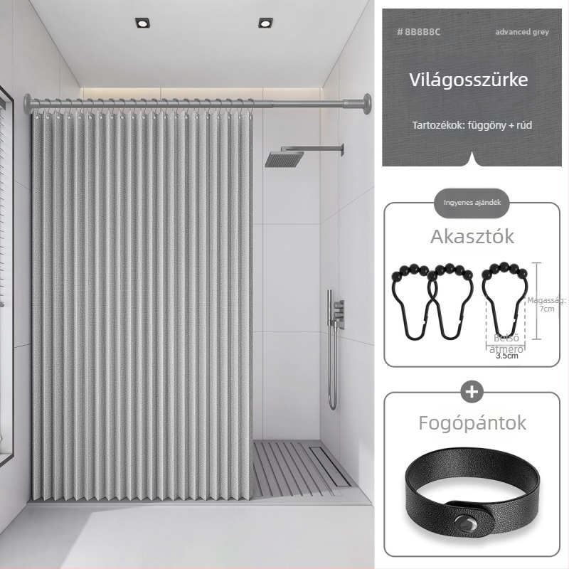 Zuhanyfüggöny fürdőszobai összecsukható alsóruha ütésmentes láthatatlan vízálló anyagból kiváló minőségű WC-válaszfal zuhany száraz és nedves elválasztás