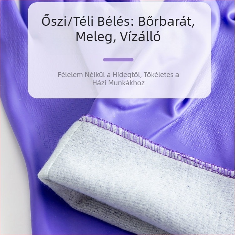 Pelyhesítő integrált háztartási latex kesztyűk konyhai háztartási kasmír kesztyűk vastagított Linyi napi mosogató kesztyűk