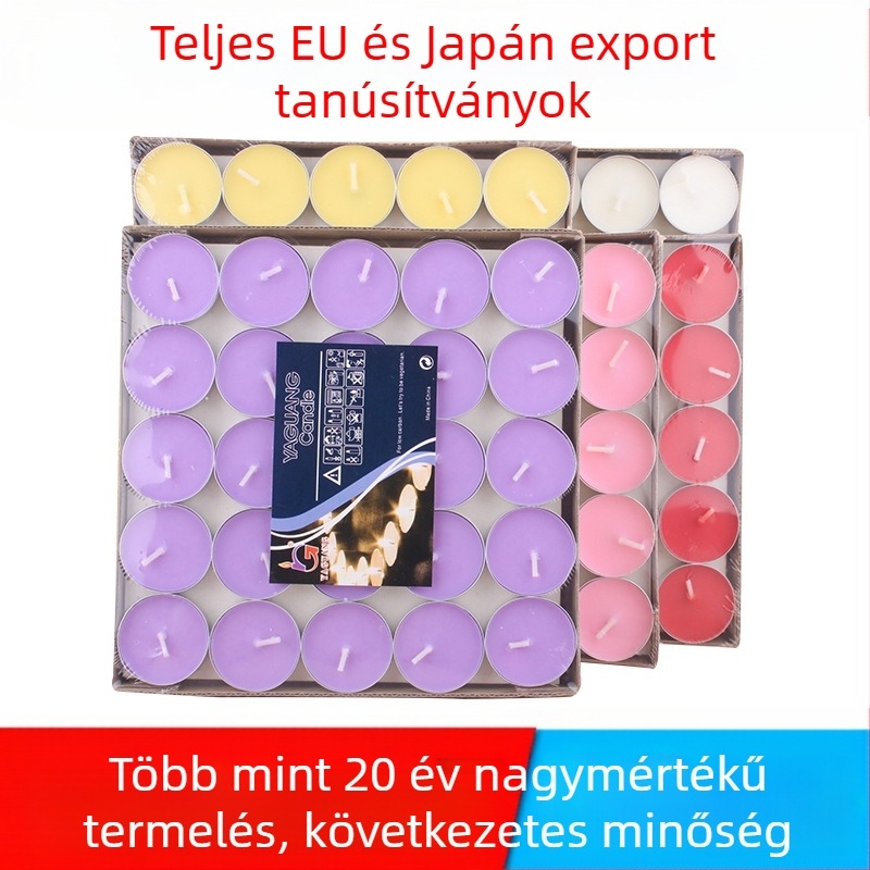 Gyertyagyári tétel aromaterápiás gyertya teaviasz 1,5-2 óra 100 kis gyertya romantikus lánykérés vallomás Buddha vaj