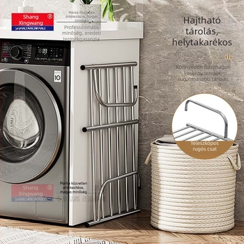 Rozsdamentes acél ablakba visszahúzható ruhaakasztó lyukasztásmentes multifunkcionális erkélyszárító állvány ruhaakasztó ablak összecsukható állvány