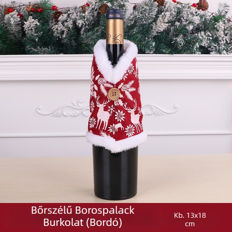 Határokon átnyúló, népszerű karácsonyi borkészlet, dekoratív étkezőasztal, borosüveg, dekoratív, nyomott borosüvegkészlet, boroskészlet díszek