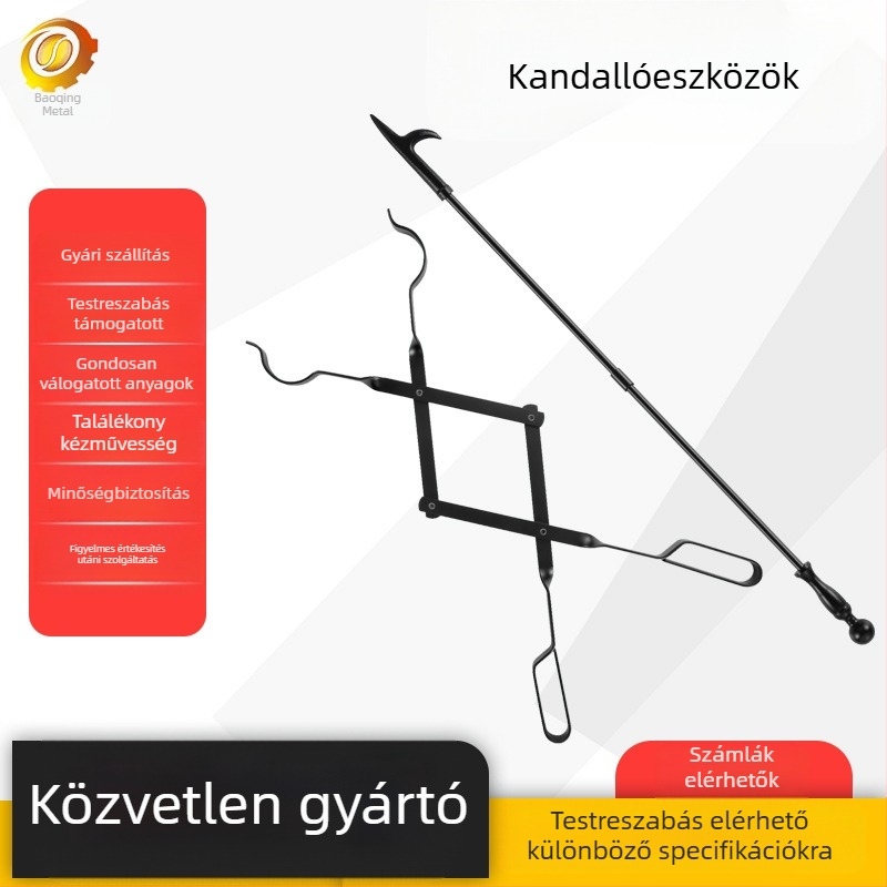 Amazon összecsukható kandalló tűzfogó tűzrúd máglya kandalló tűzfogó szerszám vas fogantyú kandalló kiegészítők szerszámok