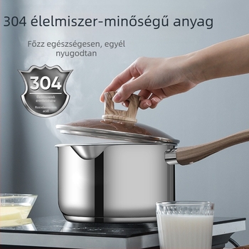 304 vastag rozsdamentes acél tejeskanna, dupla aljú bébiételes edény, leveses edény, kis tejeskanna, instant tésztatartó, ajándéknyomtatott logóval