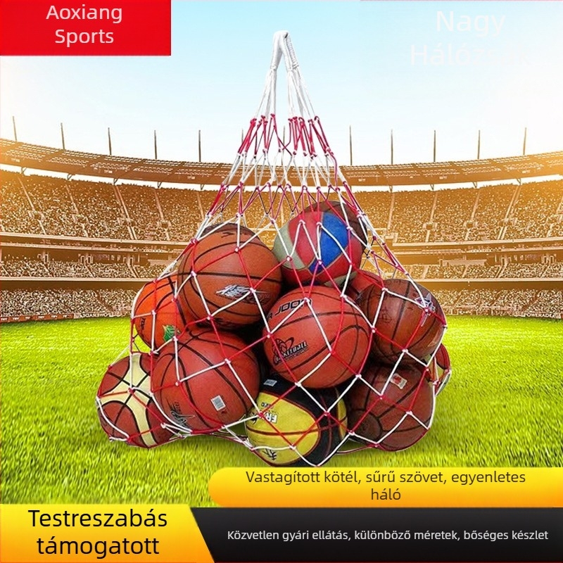 Gyári nagykereskedelmi nagy labdazseb nagy háló futball kosárlabda hordozható nagy kapacitású tárolóháló táska hordozható labdatáska