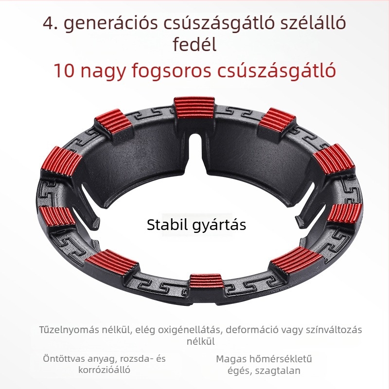 Öntöttvas szélálló huzat háztartási gáztűzhelyekhez, energiatakarékos tűzhelygyűrű, újonnan fejlesztett nyolcfogú csúszásgátló konzol