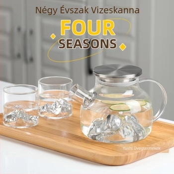 Magas boroszilikát üveg View Mountain Cool vízforraló nyílt tűzzel fűtött teáskanna gyümölcslé virág teáskanna nagykereskedelmi teakészlet forrásban lévő teáskanna